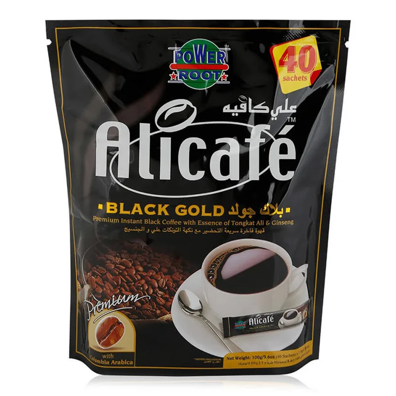 قهوه فوری علی کافه مدل Black Gold بسته 40 عددی
