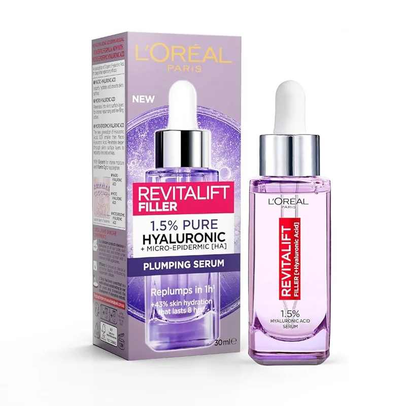 سرم ضد چروک و آبرسان لورآل Revitalift Filler Hyaluronic Acid