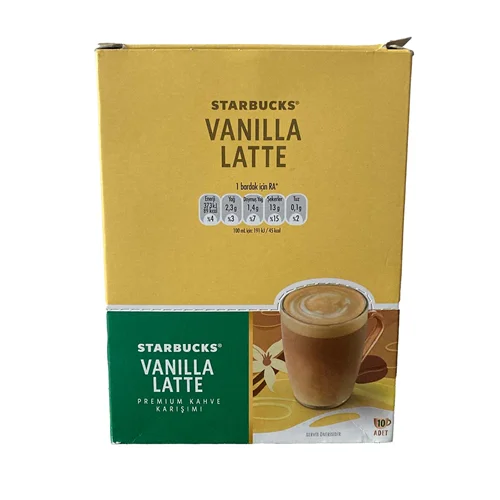 قهوه فوری استار باکس طعم وانیل vanilla latte پک ده عددی