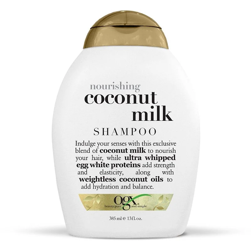 شامپو تقویت کننده مو او جی ایکس مدل coconut oil حجم 385 میلی لیتر