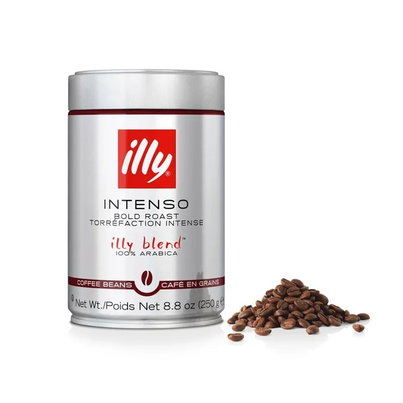 قوطی دانه قهوه‌ ایلی مدل intenso blend مقدار 250 گرم